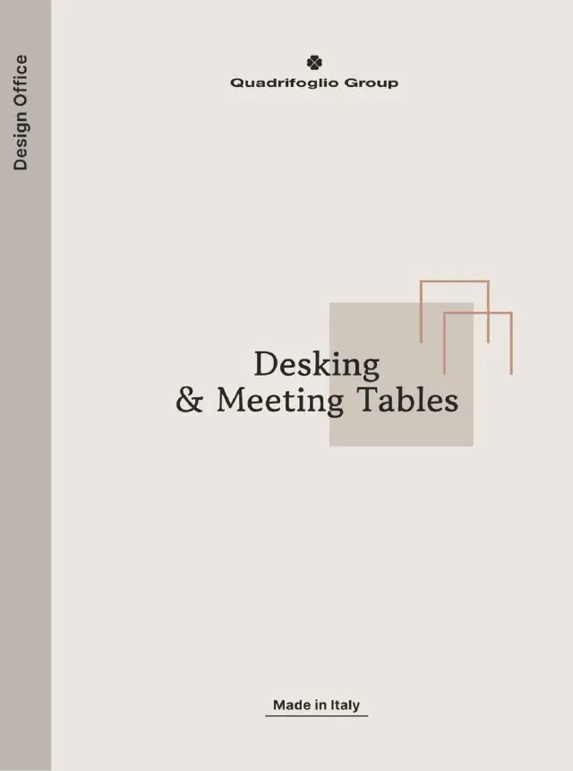 Titelseite: Quadrifoglio · Desking & Meeting Tables 2026