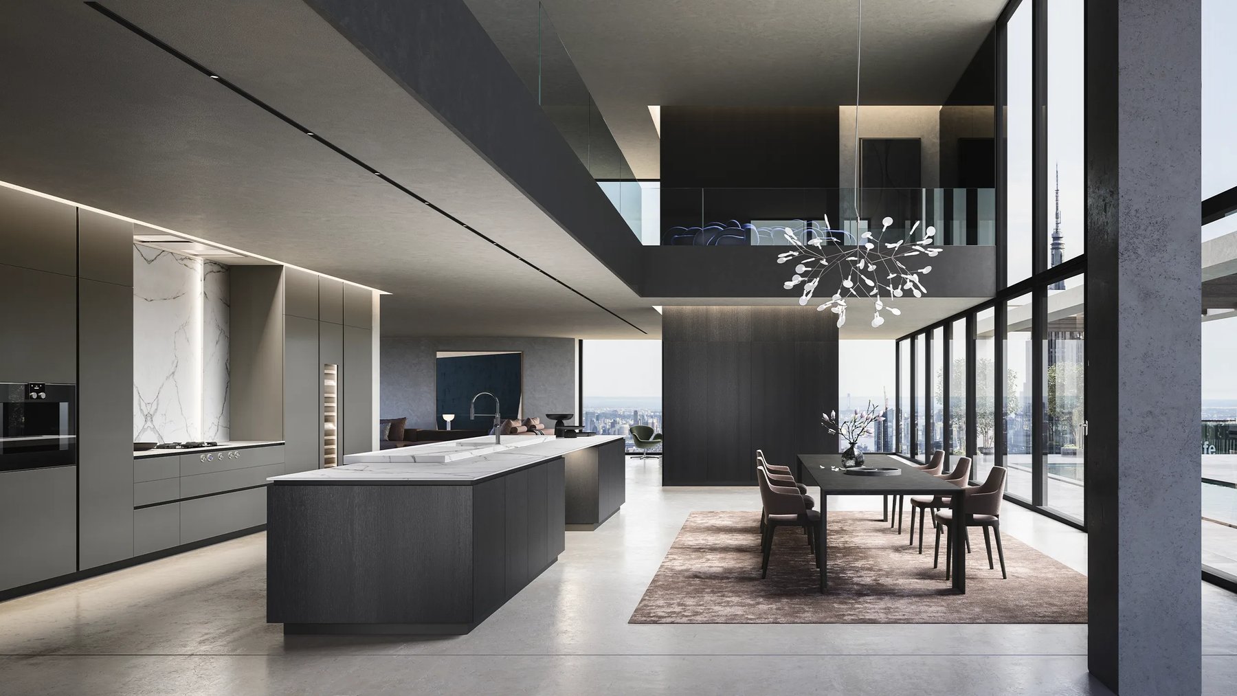 Diamond kitchen, architectural lines · © Armony Cucine