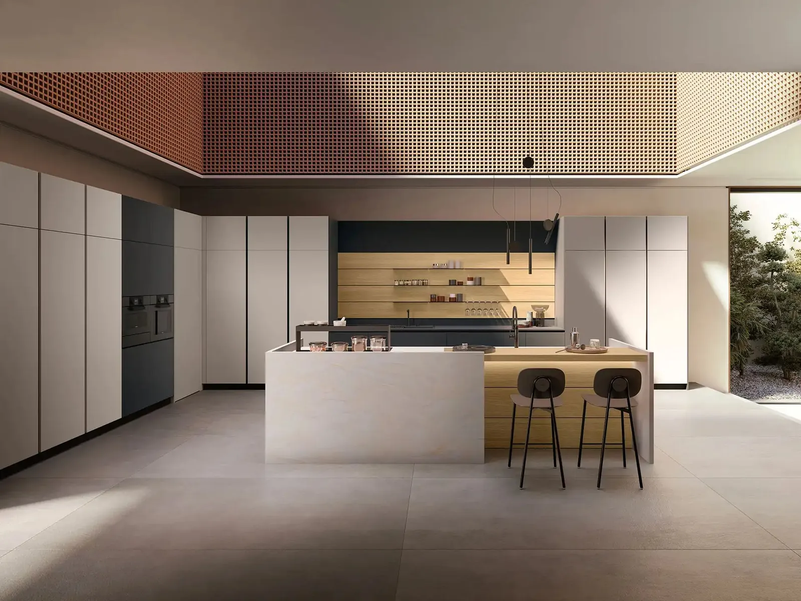 Küche Kappa, integrierte Hochschränke · © Armony Cucine