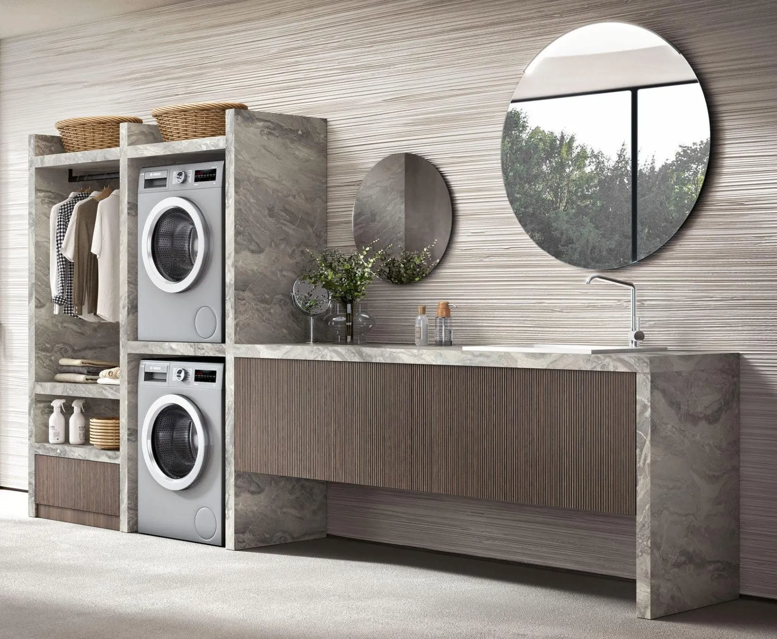 Integrated laundry corner · © Synergie Bagni