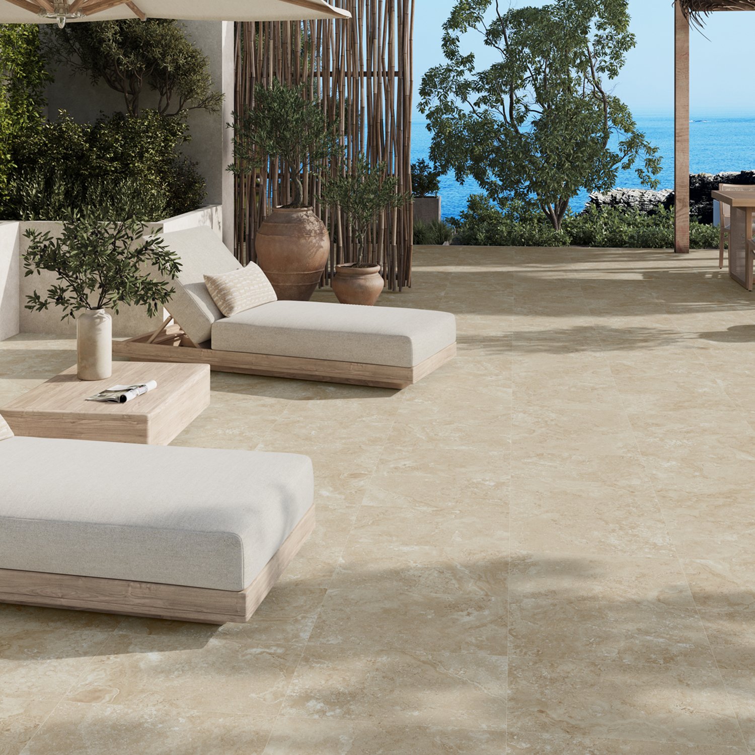 Terrazza in gres Hubble Cream · © Villa Ceramica