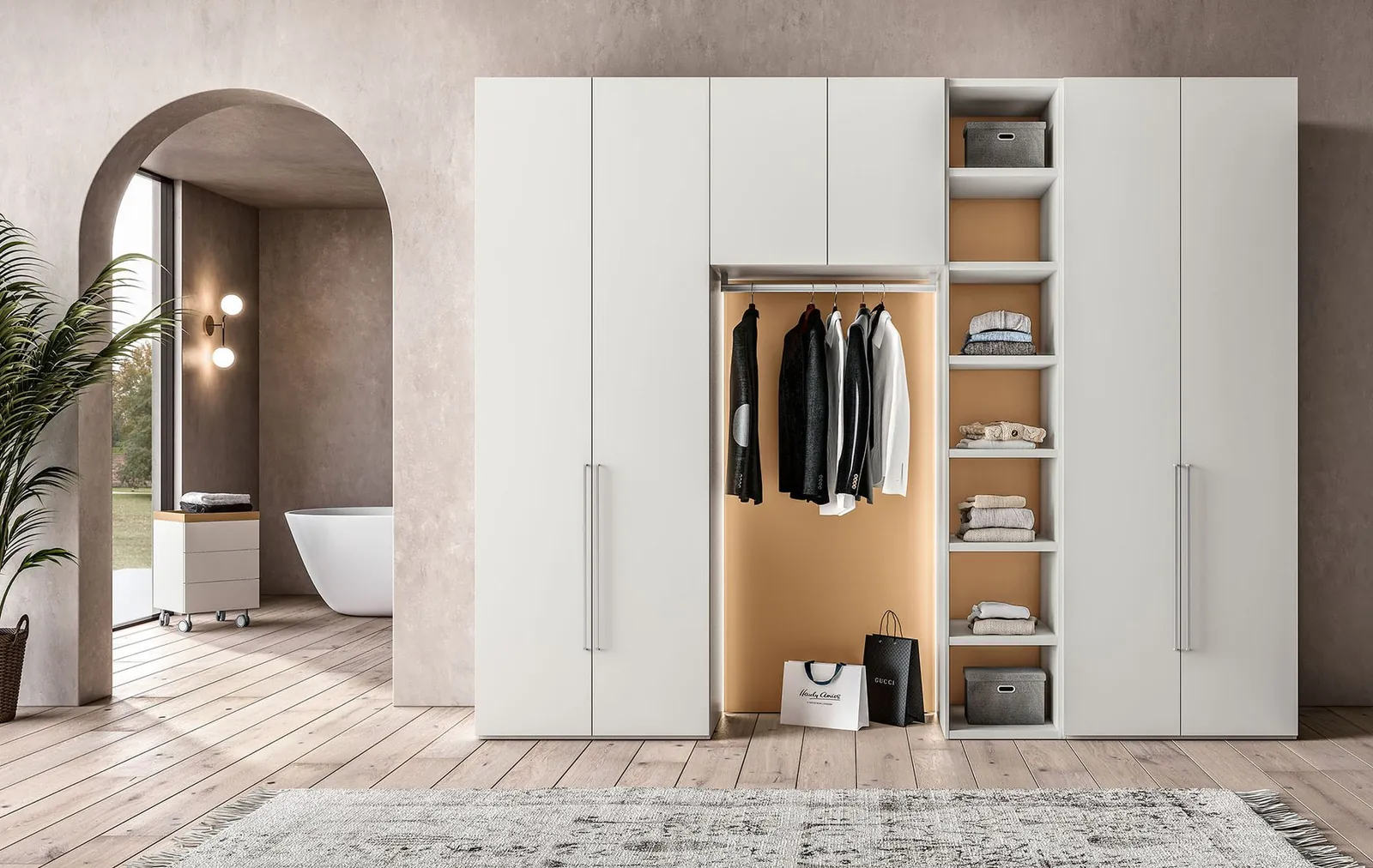 Drehtürenschrank mit Nische · © Mobilstella