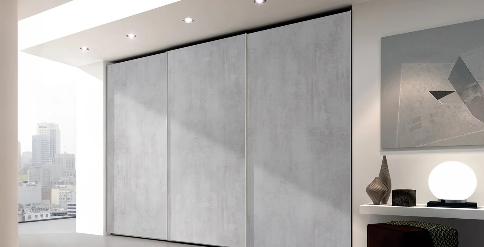 Schiebetürenschrank in Betonoptik · © Ferrimobili