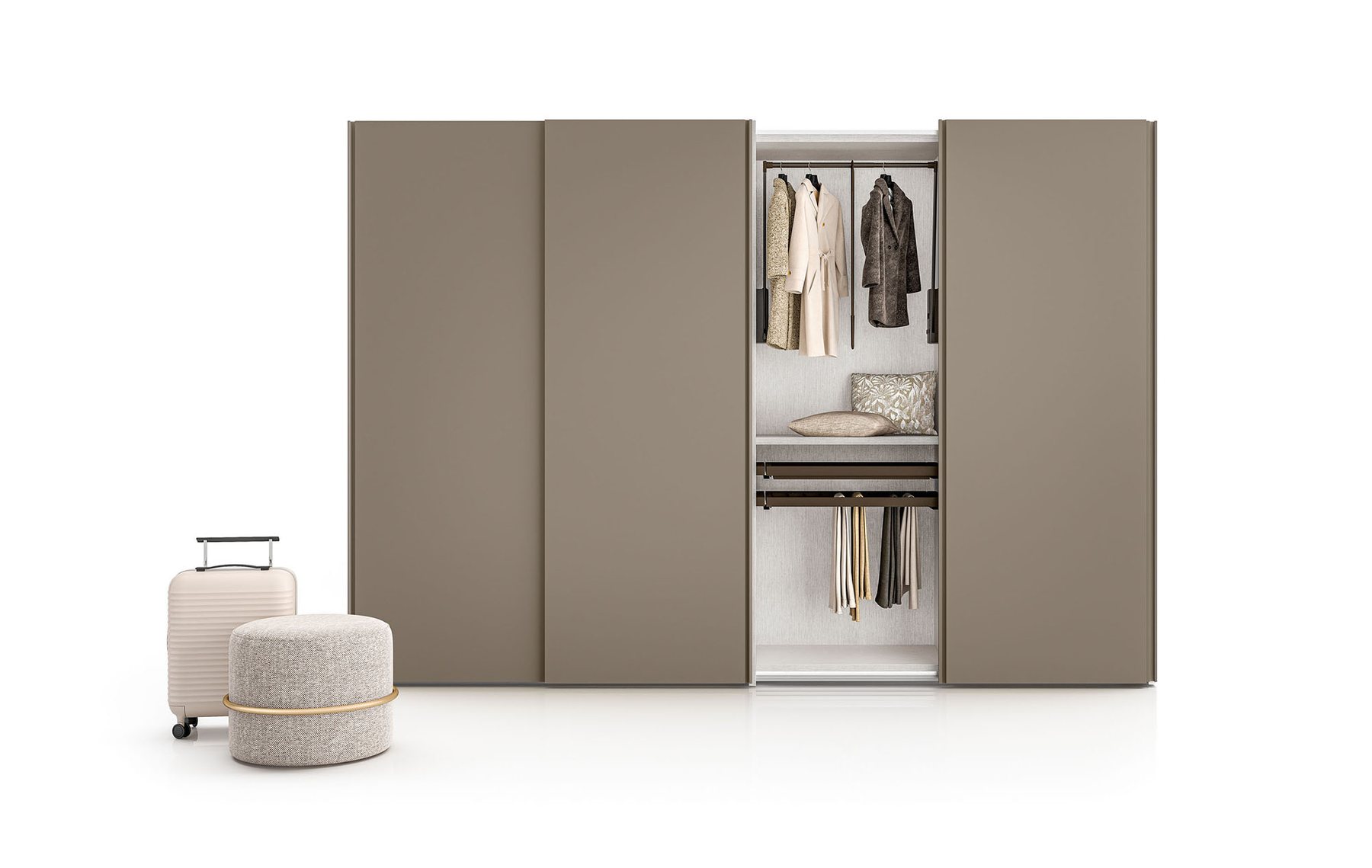 Taupe sliding wardrobe · © Mobilstella