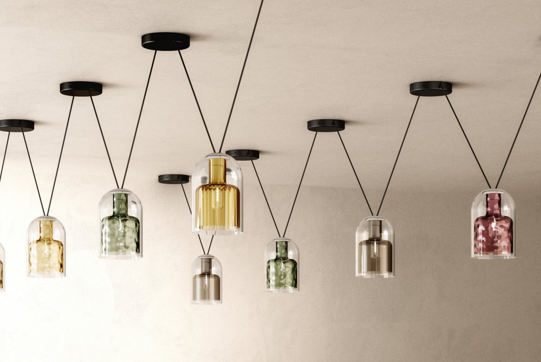 XY&Z glass pendant lights · © Fabbian