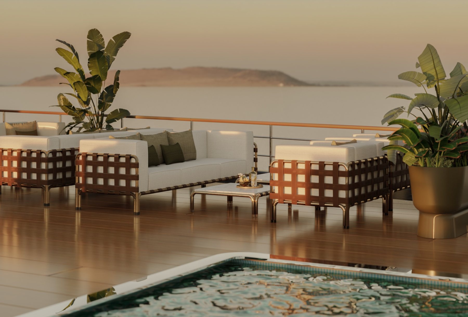 Outdoor-Lounge und geflochtene Sessel · © Myface