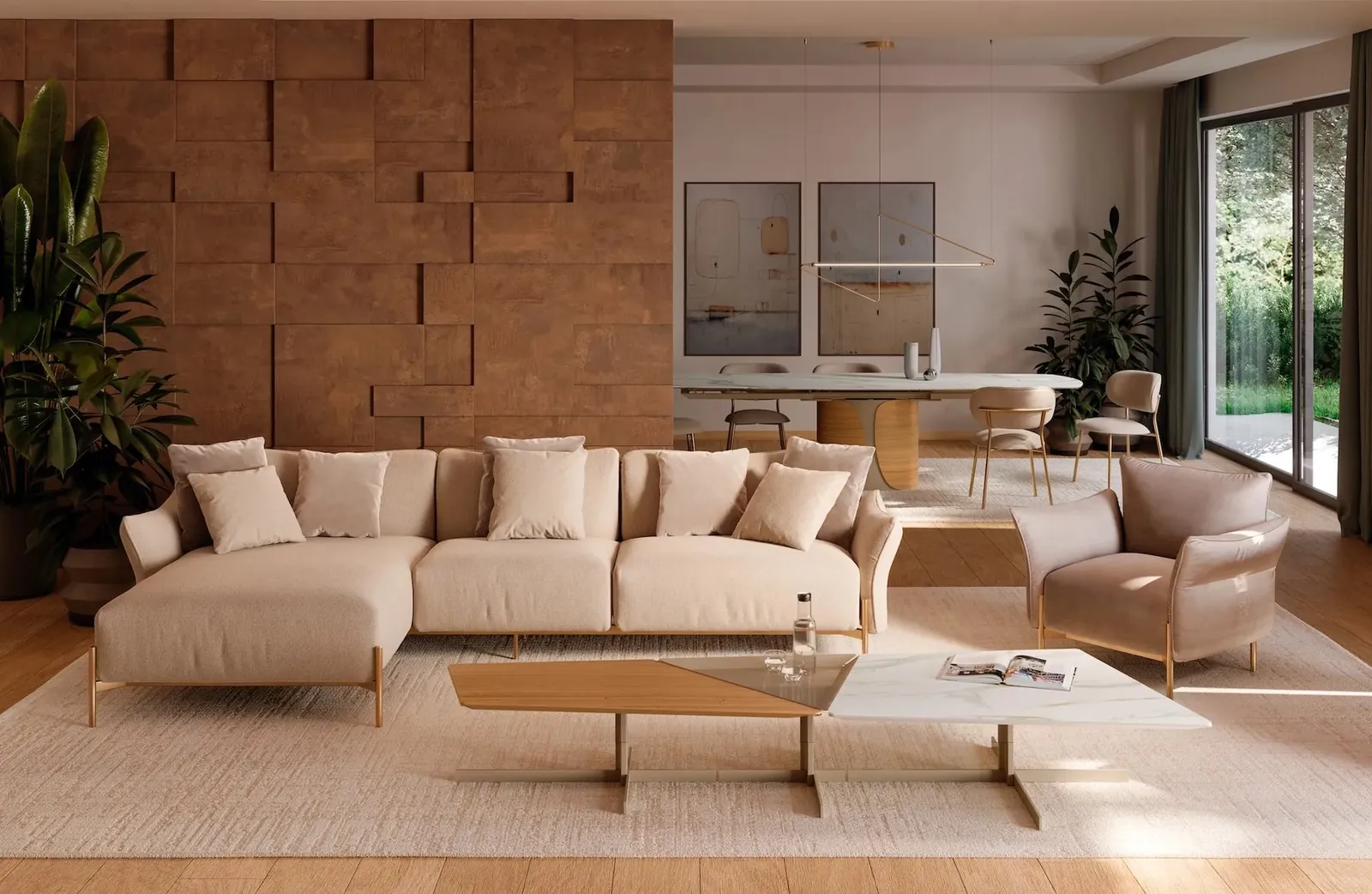 Wohnzimmer und modulares Sofa · © Bontempi