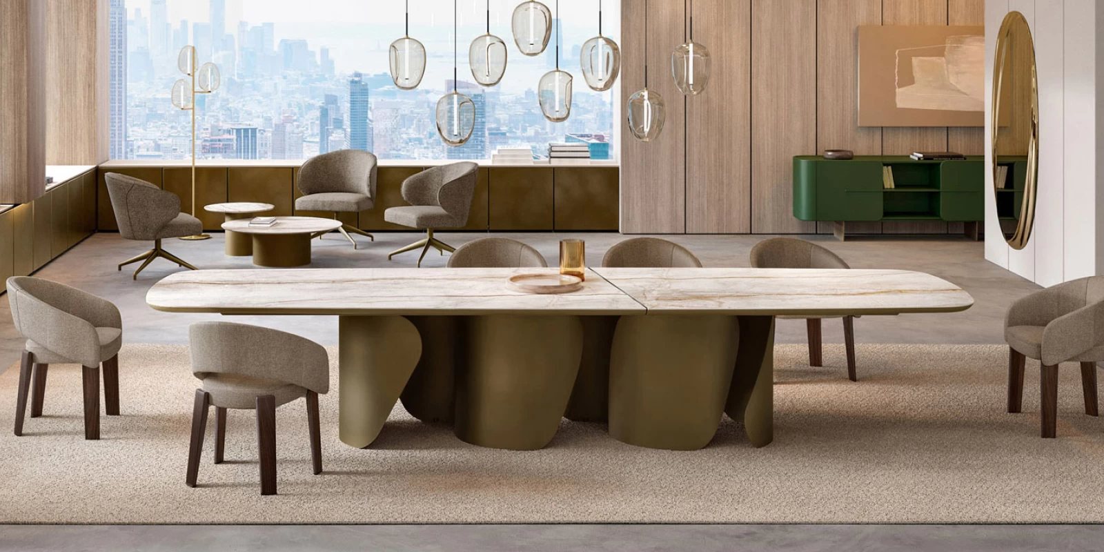 XL ceramic dining table · © Eforma