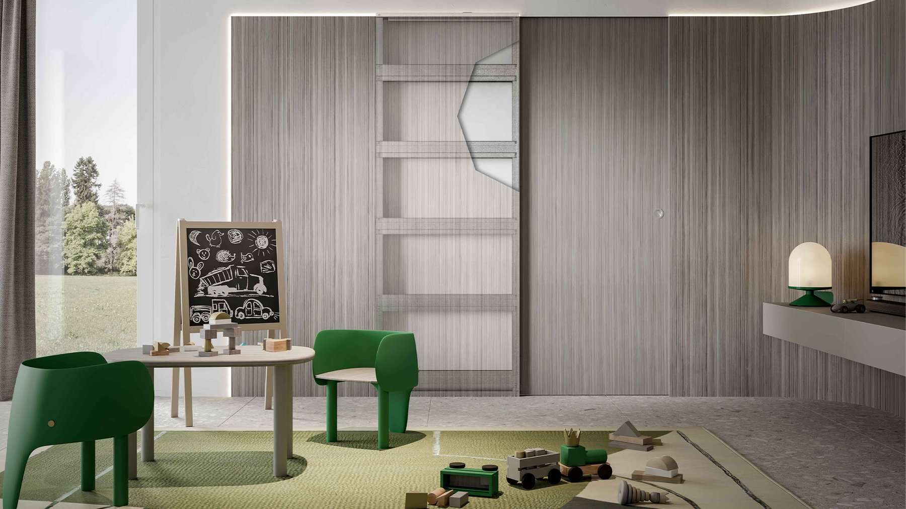 Openbox FIT: pocket-door frame for plasterboard partitions · © Scrigno