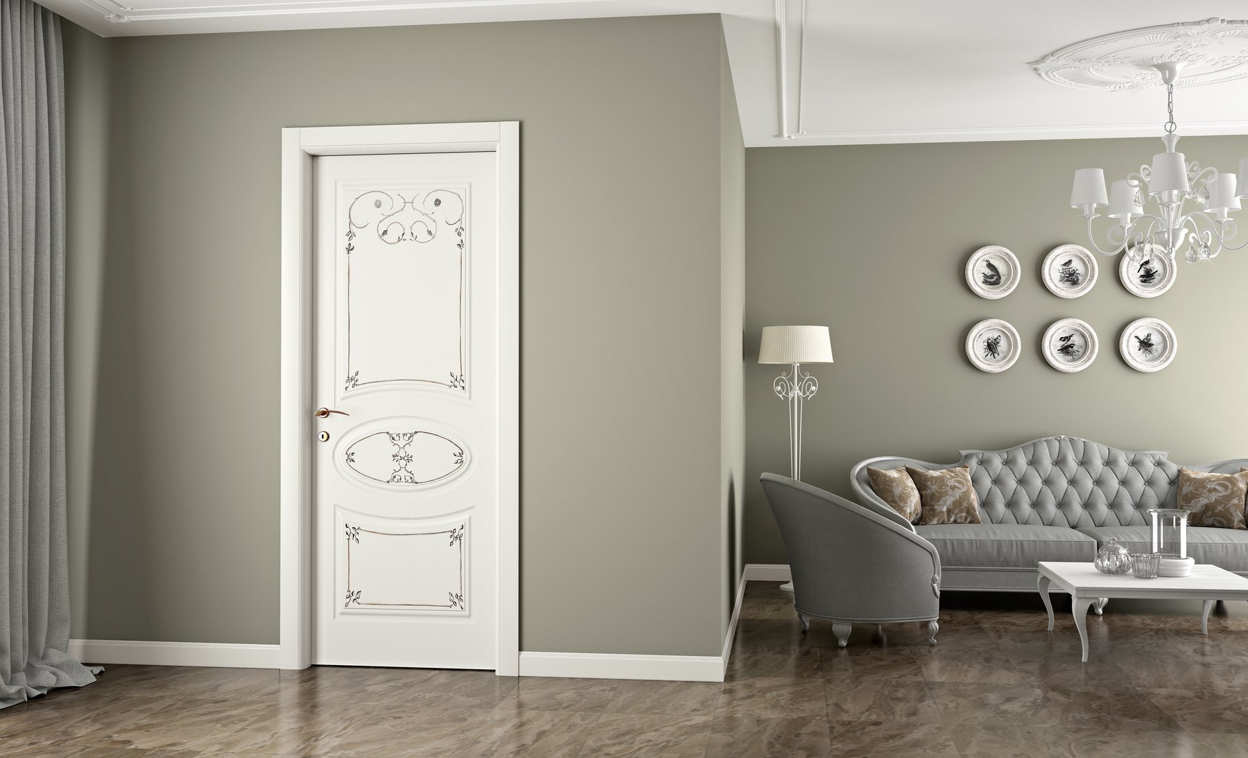 Classic white lacquered door · © Flessya