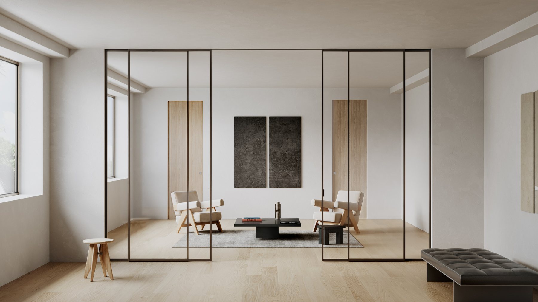 Glazed pocket sliding doors · © Scrigno