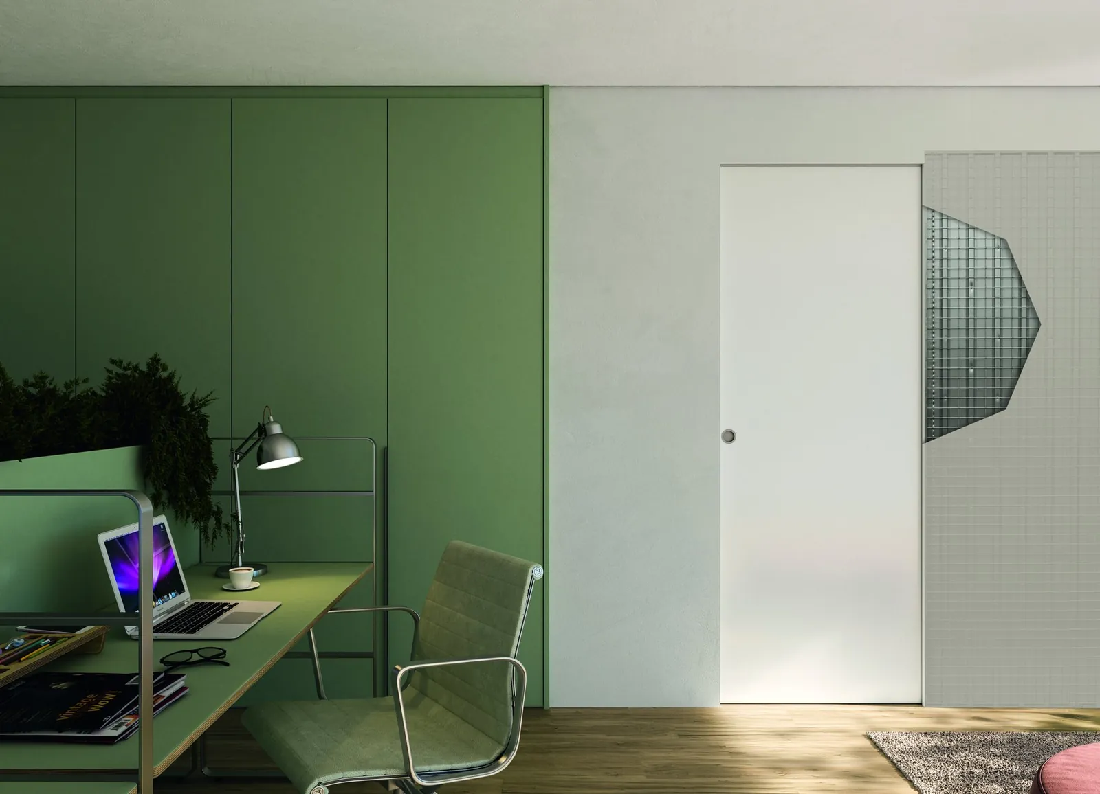 In die Wand integrierte flächenbündige Tür · © Scrigno