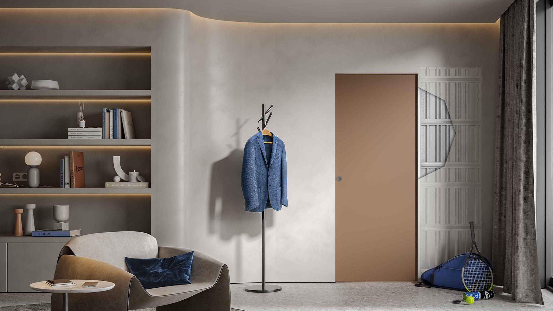 Flush-to-wall door · © Scrigno