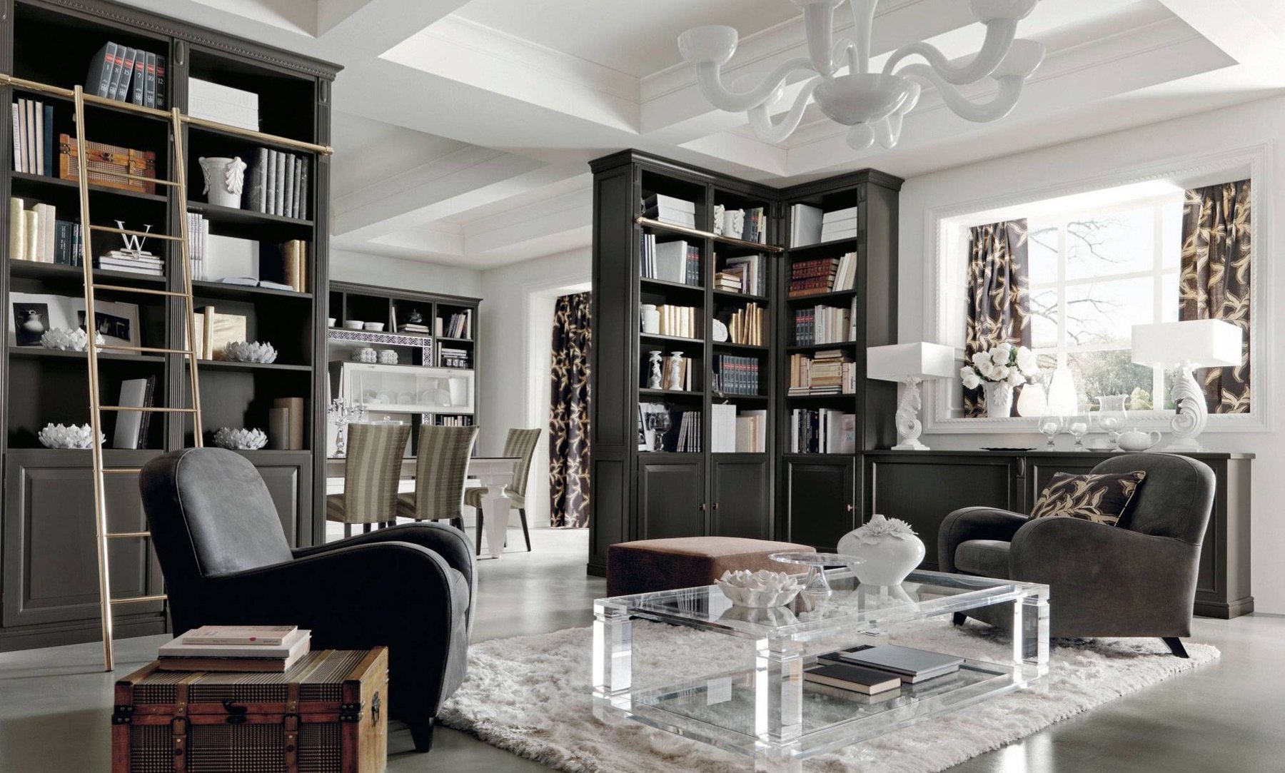 Bookcase and lounge