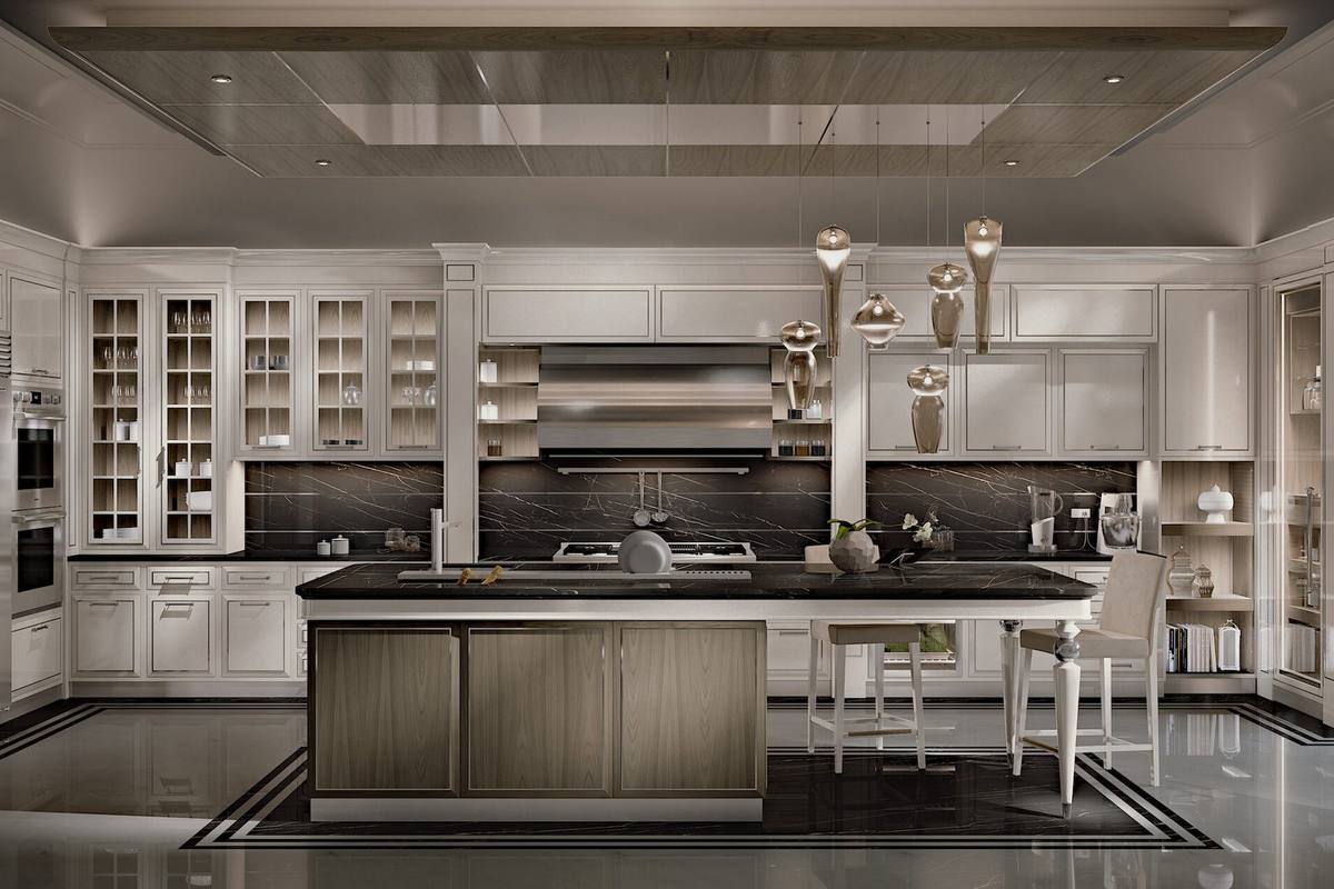 Martini Interiors kitchen in walnut and perlato