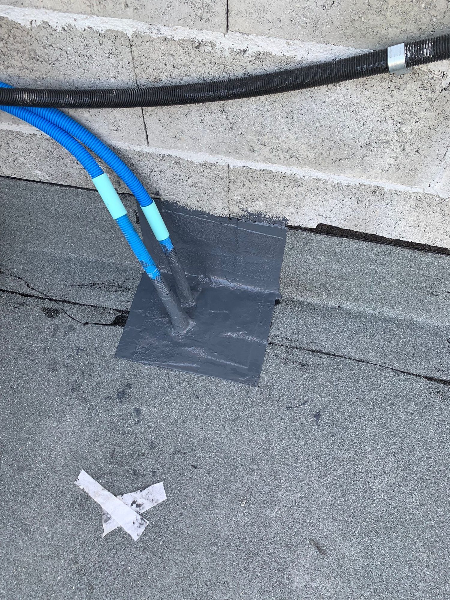 Pipes through the waterproofing, neat seal